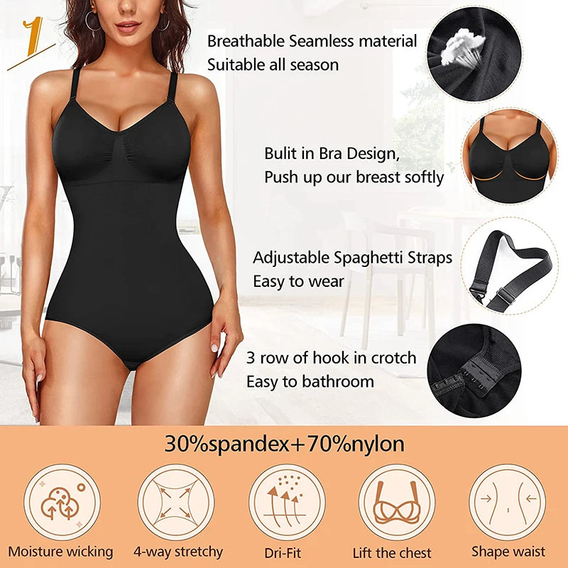 Women Bodysuit Tummy Control Seamless Shapewear