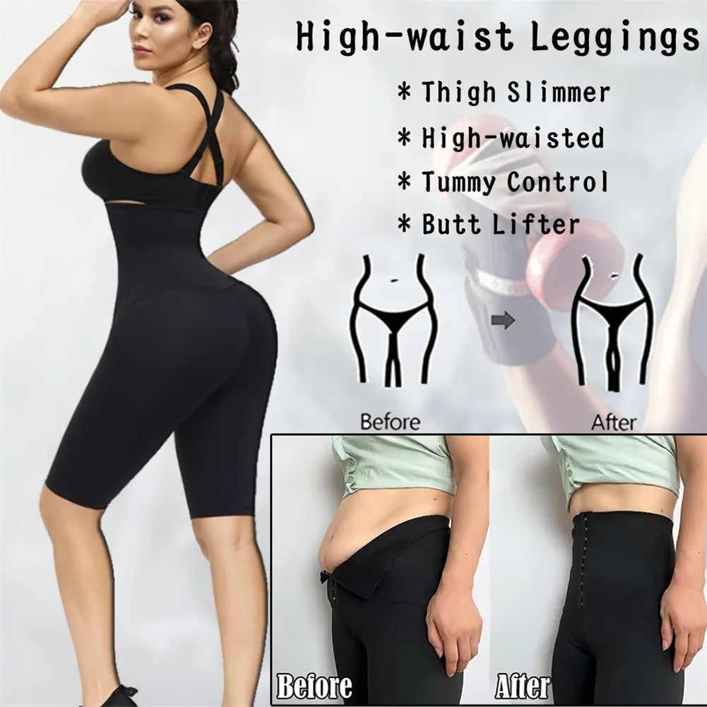 Women Fajas High Waisted Capri Leggings